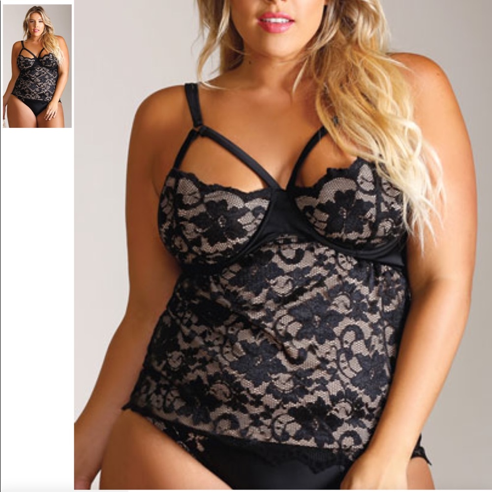 YANDY MIDNIGHT BREEZE TANKINI SET, Size XL